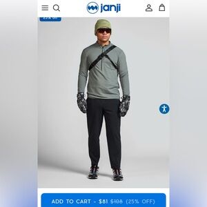 Janji Black Jogger Pants size: L